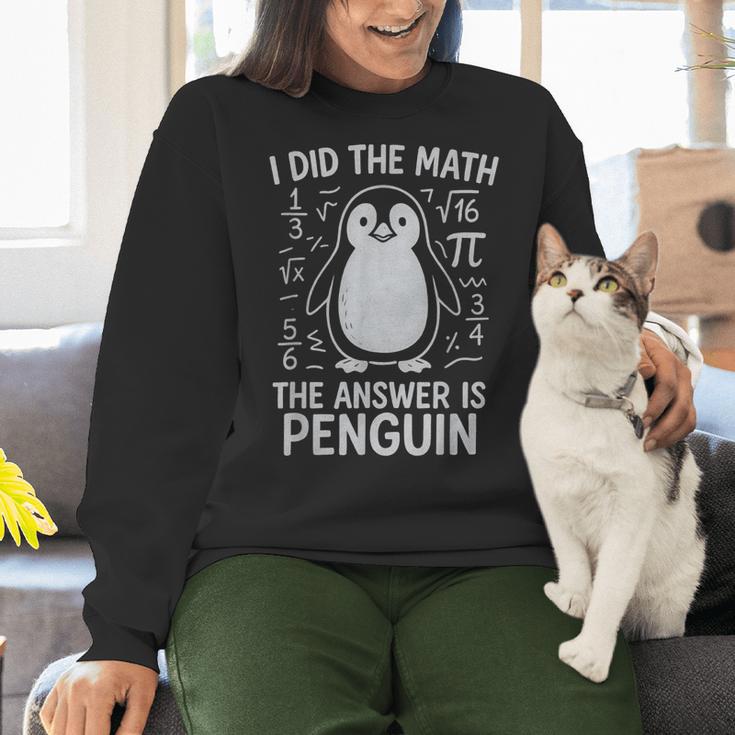I Did The Math The Answer Is Penguin Math Teacher Women Crewneck Sweatshirt, gift for family, gift for coworker I Did The Math The Answer Is Penguin Math Teacher Women Crewneck Sweatshirt, gift for family, gift for coworker