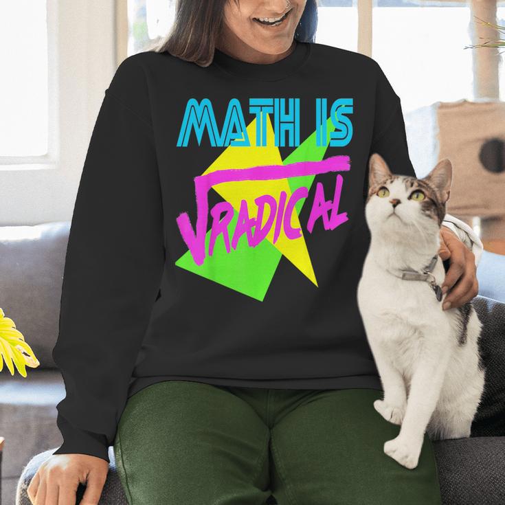 Math Is Radical Retro 80s Vintage Algebra Teacher Women Crewneck Sweatshirt, gift for family, gift for coworker