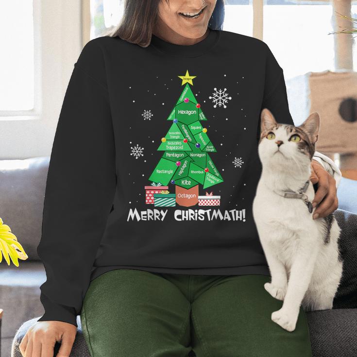 Math Teacher Polygon Christmas Tree Geometry Merry Christmas Women Crewneck Sweatshirt, gift for family, gift for coworker
