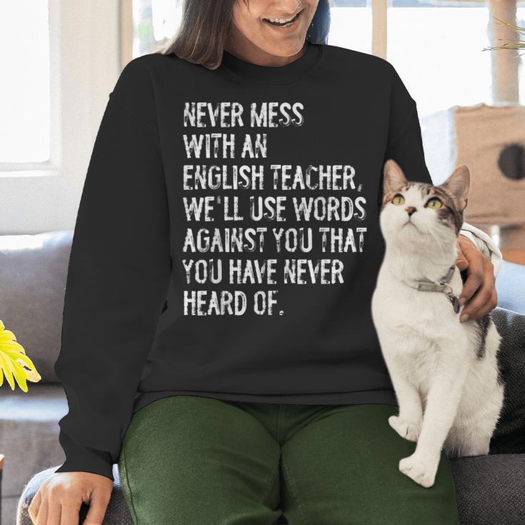 Never Mess With An English Teacher Back To School Women Crewneck Sweatshirt, English Teacher Sweatshirts, gift for family, gift for coworker Never Mess With An English Teacher Back To School Women Crewneck Sweatshirt, English Teacher Sweatshirts, gift for family, gift for coworker