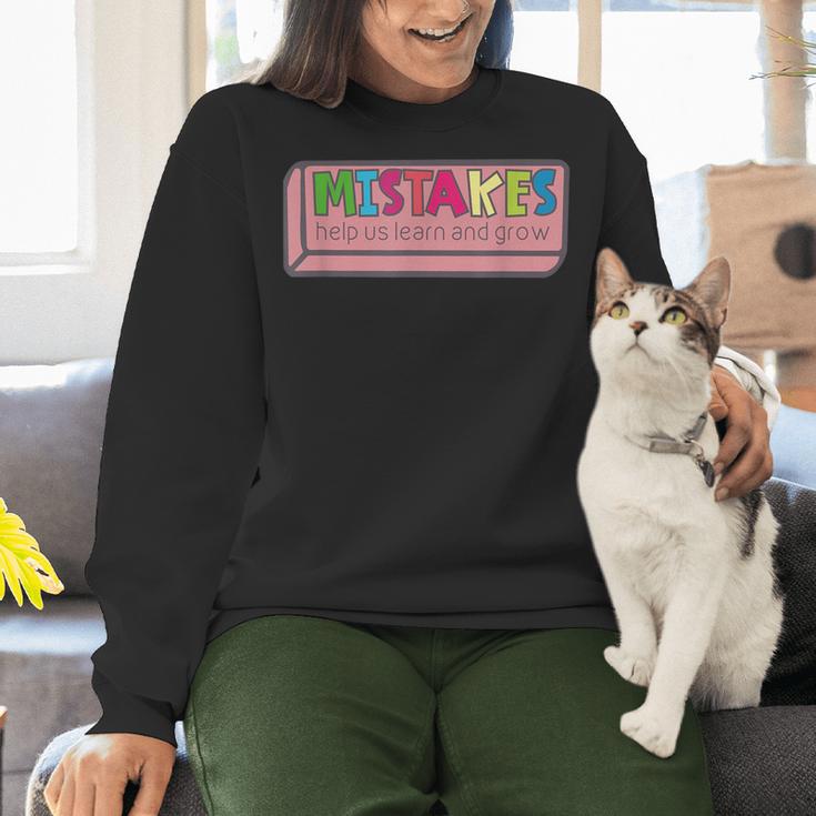 Mistakes Help Us Grow And Learn Teacher Women Crewneck Sweatshirt, gift for family, gift for coworker Mistakes Help Us Grow And Learn Teacher Women Crewneck Sweatshirt, gift for family, gift for coworker
