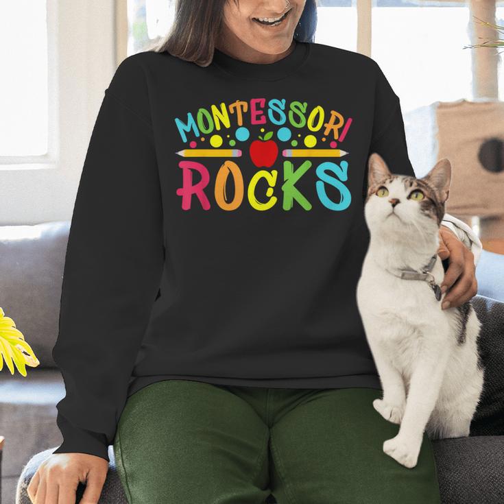 Montessori Rocks Montessori Teacher Back To School Women Crewneck Sweatshirt, gift for family, gift for coworker Montessori Rocks Montessori Teacher Back To School Women Crewneck Sweatshirt, gift for family, gift for coworker