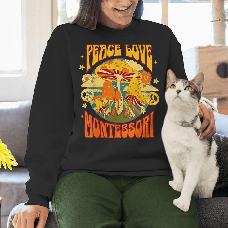Montessori School Montessori Teacher Peace Love Montessori For Men Women Women Crewneck Sweatshirt, gift for family, gift for coworker