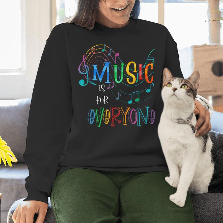 Music Is For Everyone Love For Music Teachers Women Crewneck Sweatshirt, gift for family, gift for coworker Music Is For Everyone Love For Music Teachers Women Crewneck Sweatshirt, gift for family, gift for coworker
