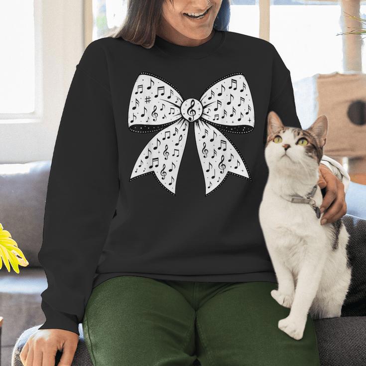 Music Notes Coquette Bow Music Teacher School Musician Band Women Crewneck Sweatshirt, gift for family, gift for coworker Music Notes Coquette Bow Music Teacher School Musician Band Women Crewneck Sweatshirt, gift for family, gift for coworker