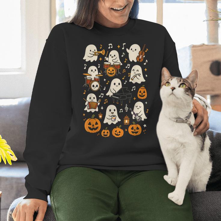 Music Teacher Orchestra Shirt Spooky Halloween Ghost Band Women Crewneck Sweatshirt, gift for family, gift for coworker Music Teacher Orchestra Shirt Spooky Halloween Ghost Band Women Crewneck Sweatshirt, gift for family, gift for coworker