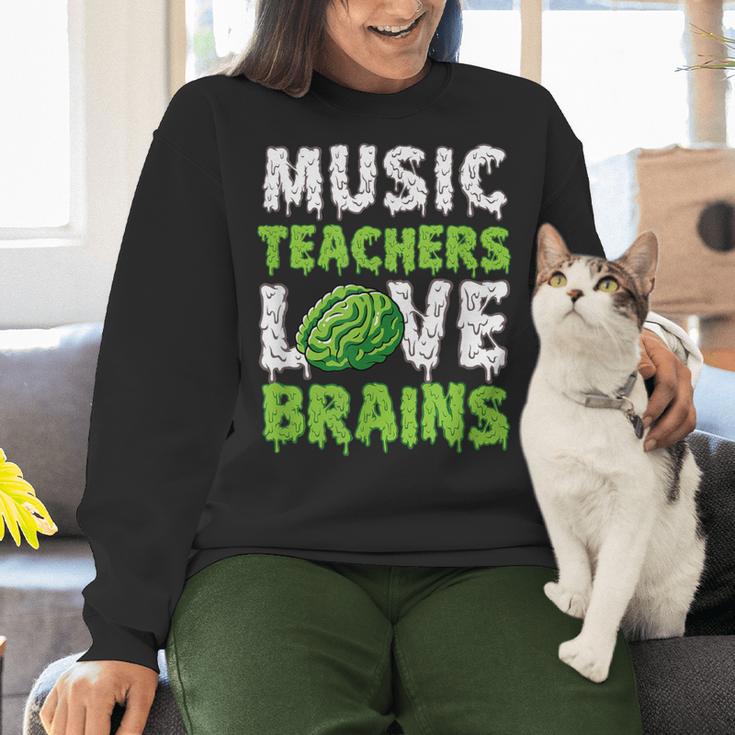 Music Teachers Love Brains Cute Teaching Halloween Women Crewneck Sweatshirt, gift for family, gift for coworker Music Teachers Love Brains Cute Teaching Halloween Women Crewneck Sweatshirt, gift for family, gift for coworker