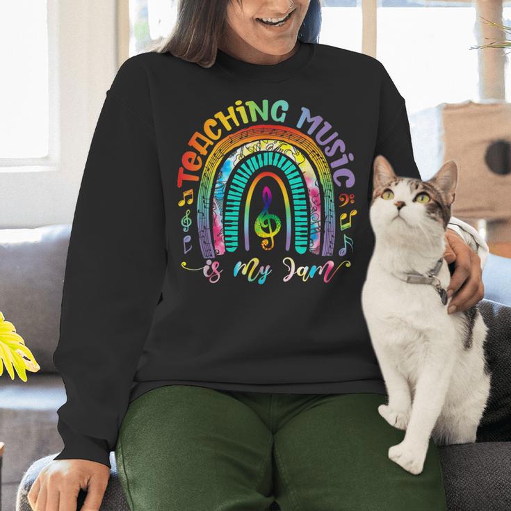 Musical Teacher Teaching Music Is My Jam Rainbow Tie Dye Women Crewneck Sweatshirt, gift for family, gift for coworker Musical Teacher Teaching Music Is My Jam Rainbow Tie Dye Women Crewneck Sweatshirt, gift for family, gift for coworker