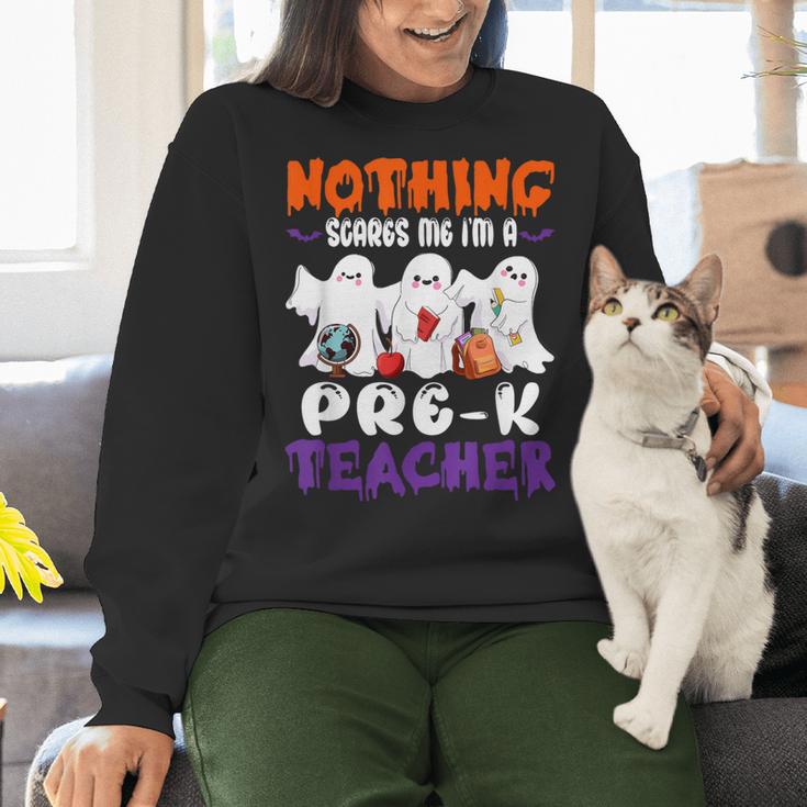 Nothing Scares Me I'm A Pre-K Teacher Halloween Ghosts Women Crewneck Sweatshirt, gift for family, gift for coworker Nothing Scares Me I'm A Pre-K Teacher Halloween Ghosts Women Crewneck Sweatshirt, gift for family, gift for coworker