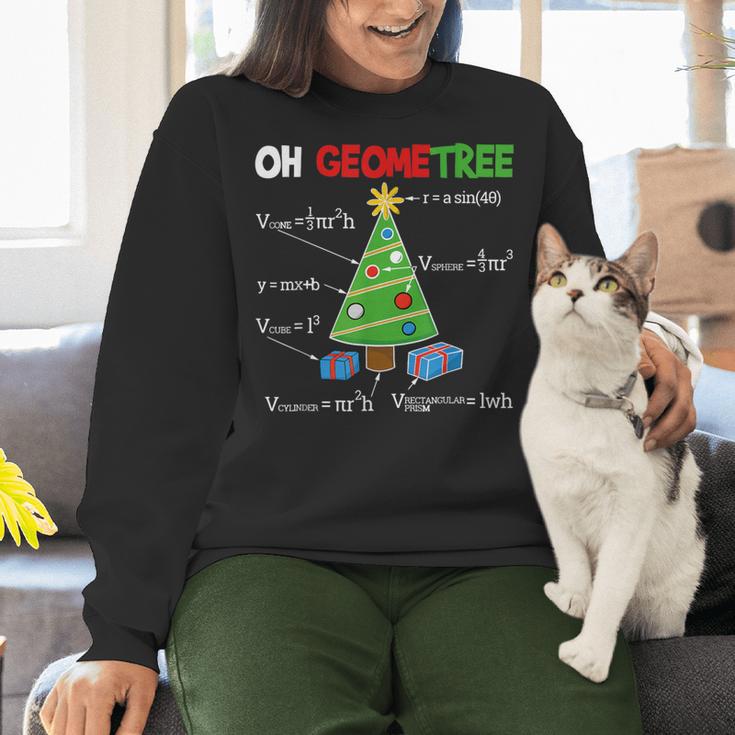 Oh Geometree Christmas Tree Geometry Math Teacher Women Crewneck Sweatshirt, gift for family, gift for coworker