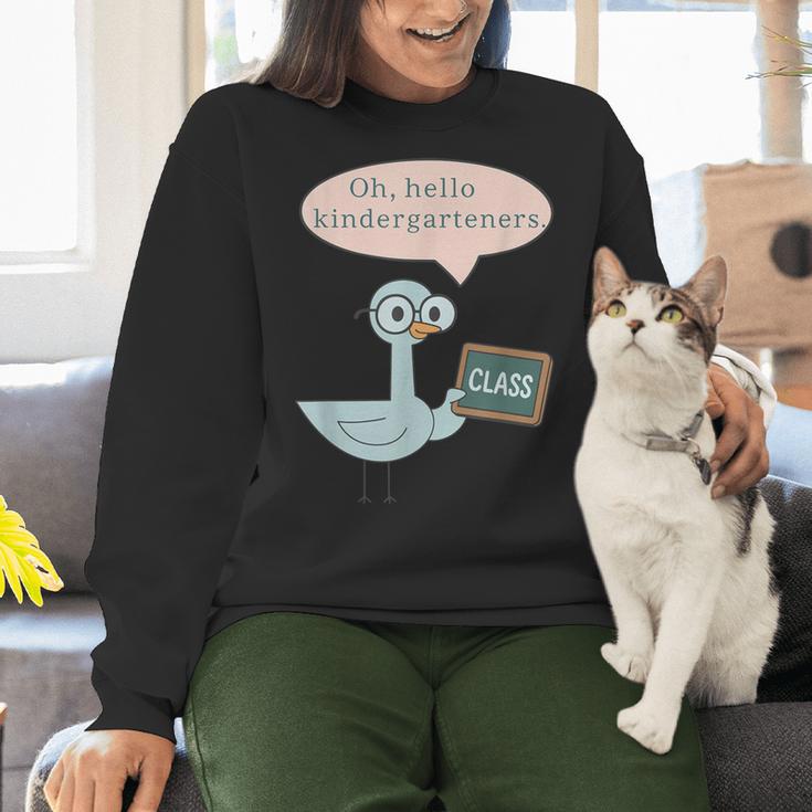 Oh Hello Kindergarteners Shirt Cute Pigeon Teacher Tee Women Crewneck Sweatshirt, gift for family, gift for coworker Oh Hello Kindergarteners Shirt Cute Pigeon Teacher Tee Women Crewneck Sweatshirt, gift for family, gift for coworker