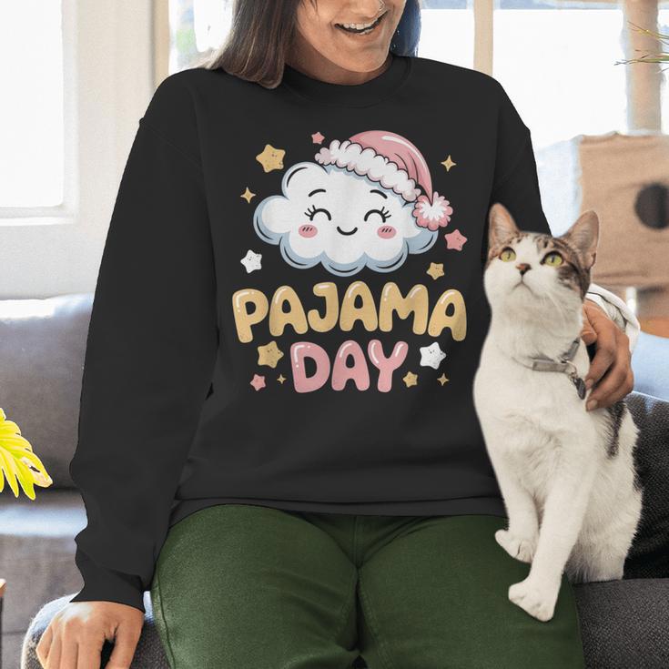 Pajama Day School Spirit Week Fun Cloud Teacher Women Crewneck Sweatshirt, gift for family, gift for coworker