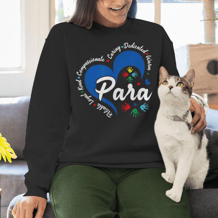 Para Heart Teacher Paraprofessional School Appreciation Women Crewneck Sweatshirt, gift for family, gift for coworker