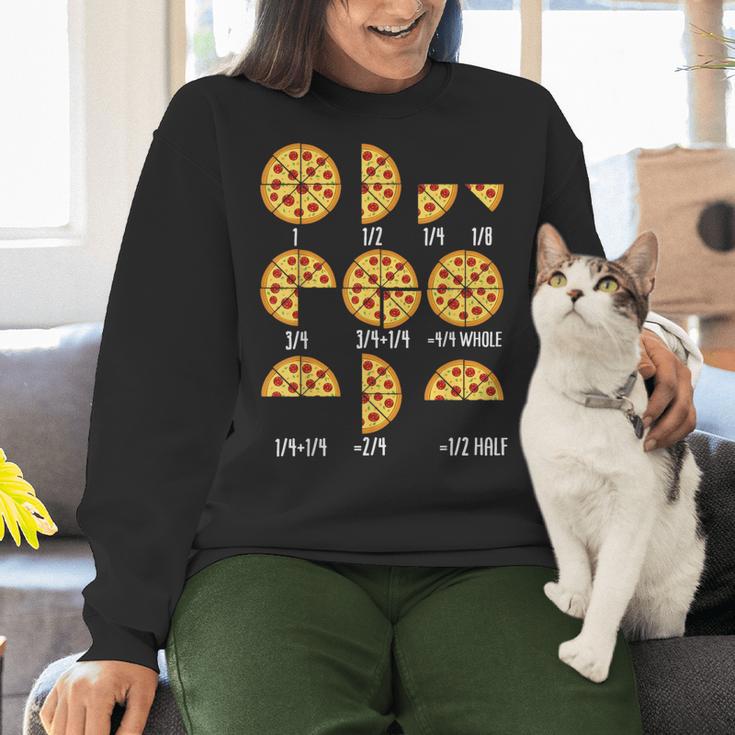 Pizza Slice Fraction Math Teacher Back To School Educational Women Crewneck Sweatshirt, gift for family, gift for coworker