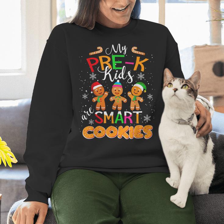 My Pre-K Kids Are Smart Cookies Christmas Teacher Women Crewneck Sweatshirt, gift for family, gift for coworker