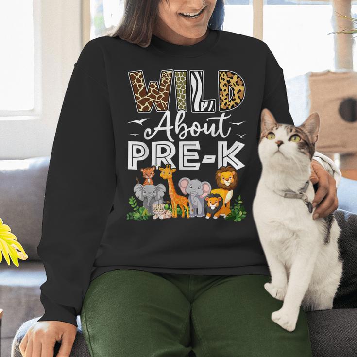 Pre-k Teacher Kids Back To School Wild About Pre-k Women Crewneck Sweatshirt, gift for family, gift for coworker Pre-k Teacher Kids Back To School Wild About Pre-k Women Crewneck Sweatshirt, gift for family, gift for coworker
