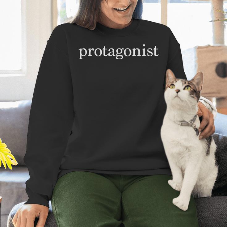 Protagonist Shirt For English Majors English Teachers Women Crewneck Sweatshirt, English Teacher Sweatshirts, gift for family, gift for coworker