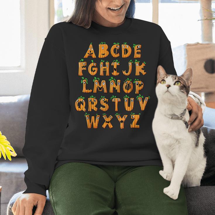 Pumpkin ABC Halloween Alphabet Costume School Teacher Kids Women Crewneck Sweatshirt, gift for family, gift for coworker Pumpkin ABC Halloween Alphabet Costume School Teacher Kids Women Crewneck Sweatshirt, gift for family, gift for coworker
