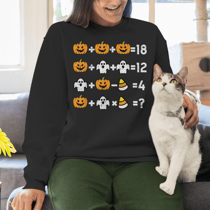 Pumpkin Ghost Equation Math Teacher Halloween Costume Women Crewneck Sweatshirt, gift for family, gift for coworker