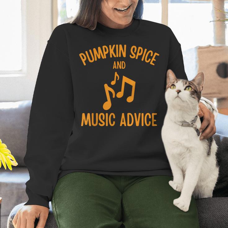 Pumpkin Spice And Music Advice Music Teacher Halloween Women Crewneck Sweatshirt, gift for family, gift for coworker