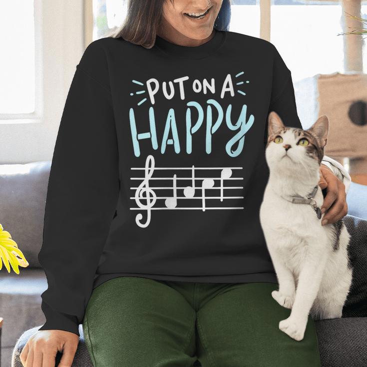 Put On A Happy Face Music Music Teacher Women Crewneck Sweatshirt, gift for family, gift for coworker Put On A Happy Face Music Music Teacher Women Crewneck Sweatshirt, gift for family, gift for coworker