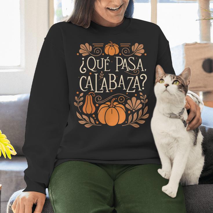 Que Pasa Calabaza Shirt Spanish Teacher Women Crewneck Sweatshirt, gift for family, gift for coworker Que Pasa Calabaza Shirt Spanish Teacher Women Crewneck Sweatshirt, gift for family, gift for coworker