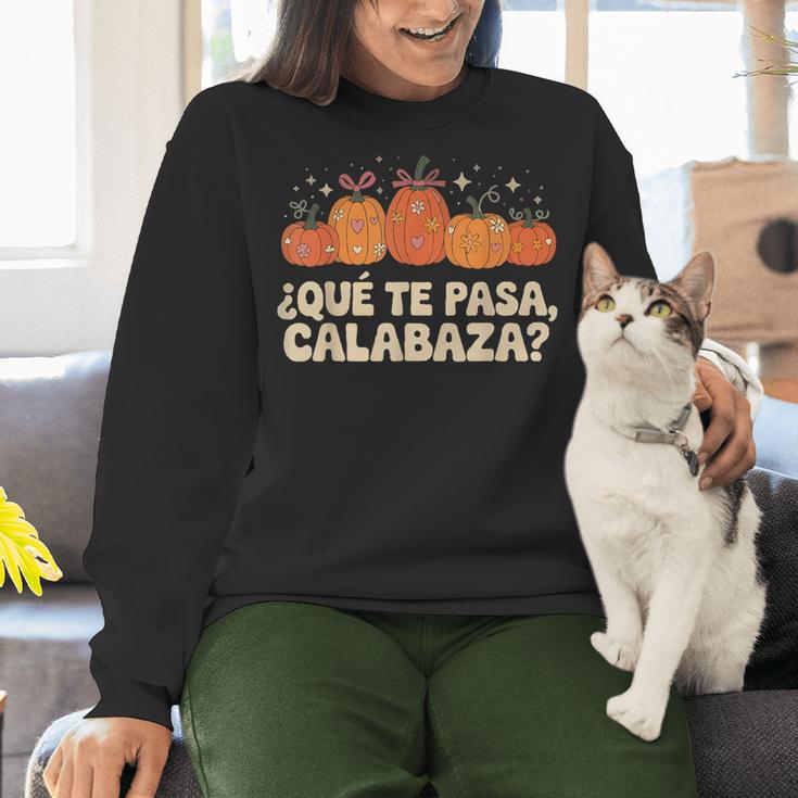 Que Pasa Calabaza Spanish Teacher Bilingual Pumpkin Women Women Crewneck Sweatshirt, gift for family, gift for coworker Que Pasa Calabaza Spanish Teacher Bilingual Pumpkin Women Women Crewneck Sweatshirt, gift for family, gift for coworker