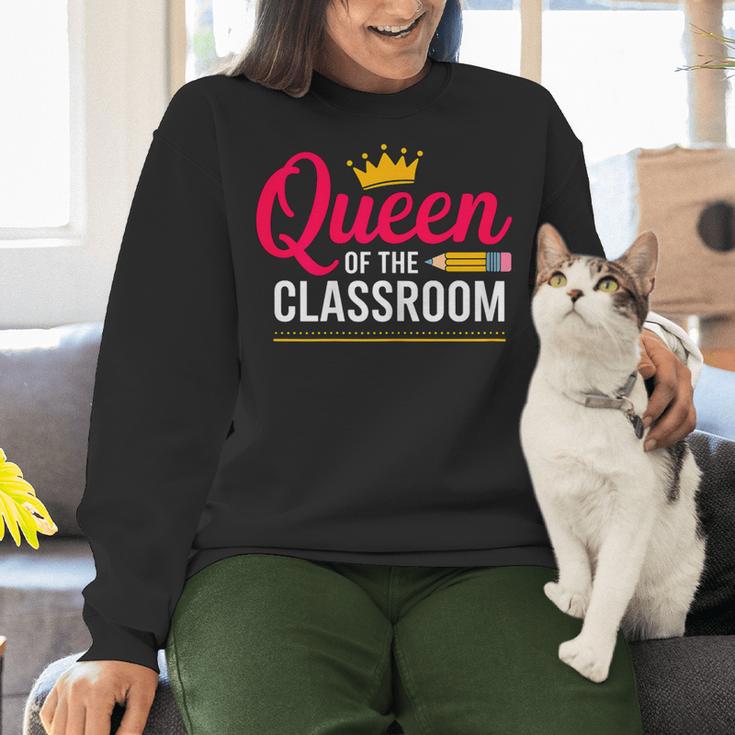 Queen Of The Classroom Teacher Women Crewneck Sweatshirt, gift for family, gift for coworker