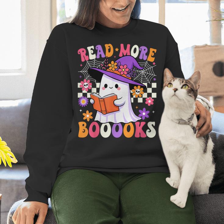 Read More Books Ghost Reading Book Teacher Halloween Women Crewneck Sweatshirt, gift for family, gift for coworker