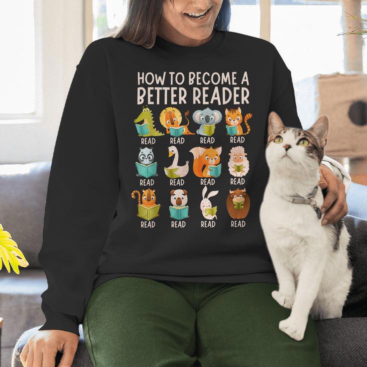 Reading Teacher How To Become a Better Reader Book Lover Fun Women Crewneck Sweatshirt, gift for family, gift for coworker Reading Teacher How To Become a Better Reader Book Lover Fun Women Crewneck Sweatshirt, gift for family, gift for coworker