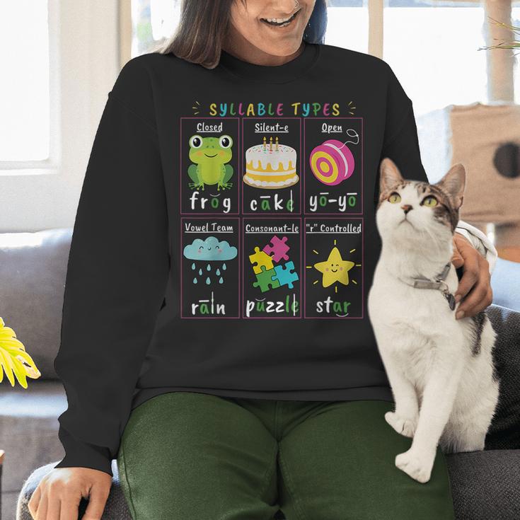 Reading Teacher Syllable Types Phonics Phonemic Awareness Women Crewneck Sweatshirt, gift for family, gift for coworker Reading Teacher Syllable Types Phonics Phonemic Awareness Women Crewneck Sweatshirt, gift for family, gift for coworker