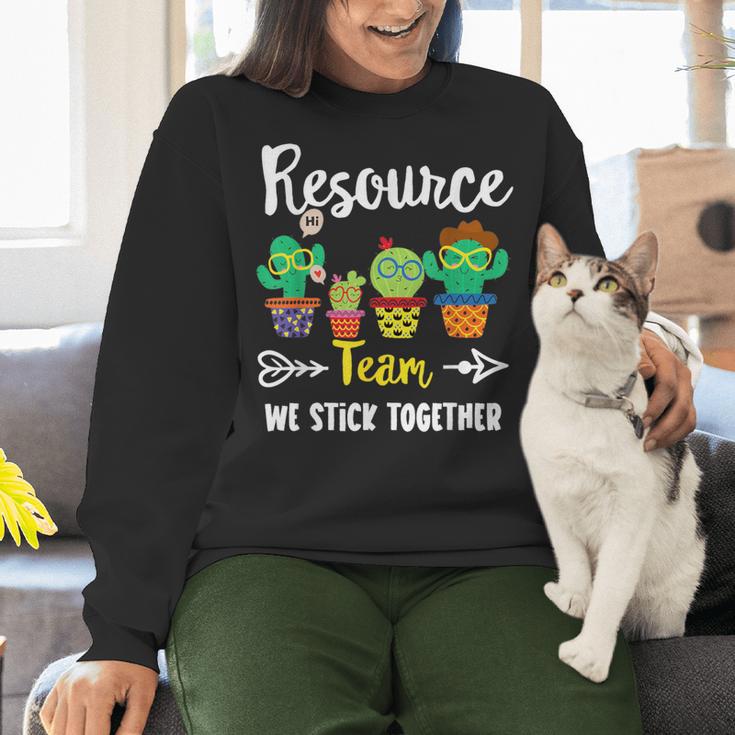 Resource Team Cactus Crew Resource Teacher Squad Women Crewneck Sweatshirt, gift for family, gift for coworker Resource Team Cactus Crew Resource Teacher Squad Women Crewneck Sweatshirt, gift for family, gift for coworker