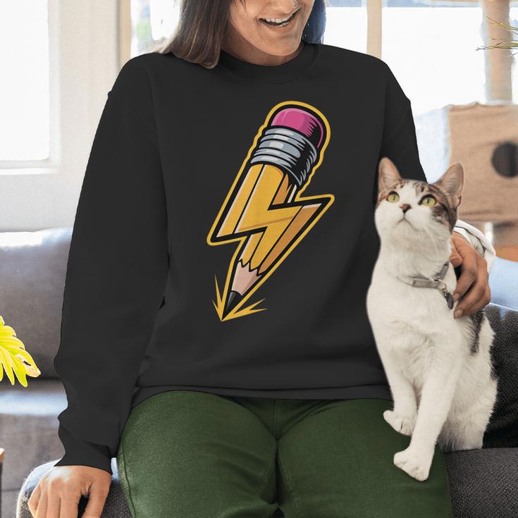 Retro Pencil Pencil Back To School Teacher Student Women Crewneck Sweatshirt, gift for family, gift for coworker Retro Pencil Pencil Back To School Teacher Student Women Crewneck Sweatshirt, gift for family, gift for coworker