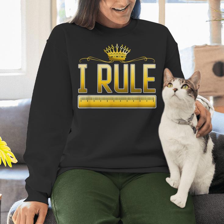 I Rule Math Ruler Mathematics Pun Math Teacher Men Women Girls Kids Women Crewneck Sweatshirt, gift for family, gift for coworker I Rule Math Ruler Mathematics Pun Math Teacher Men Women Girls Kids Women Crewneck Sweatshirt, gift for family, gift for coworker