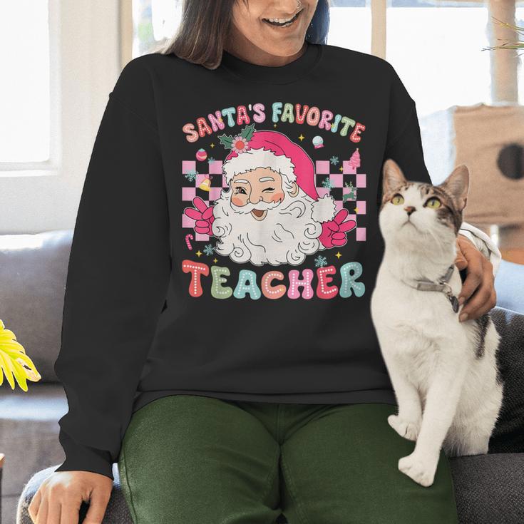 Santa Favorite Teacher Shirt Teacher Christmas Women Crewneck Sweatshirt, gift for family, gift for coworker Santa Favorite Teacher Shirt Teacher Christmas Women Crewneck Sweatshirt, gift for family, gift for coworker