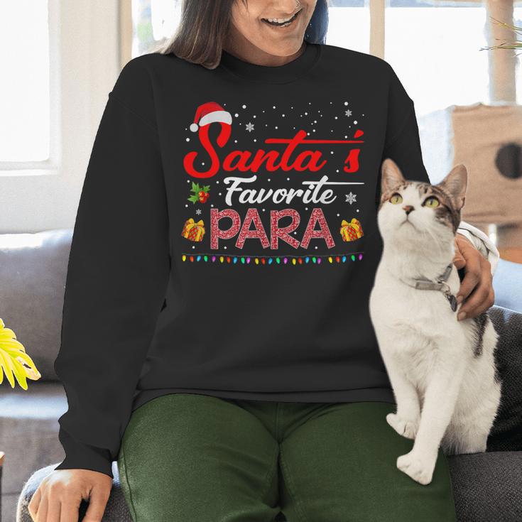 Santa's Favorite Para Christmas Paraprofessional Teacher Women Crewneck Sweatshirt, gift for family, gift for coworker Santa's Favorite Para Christmas Paraprofessional Teacher Women Crewneck Sweatshirt, gift for family, gift for coworker