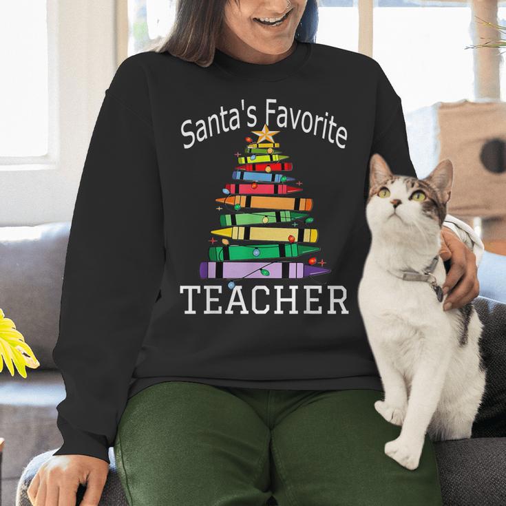 Santa's Favorite Teacher Idea For Christmas Teachers Women Crewneck Sweatshirt, gift for family, gift for coworker Santa's Favorite Teacher Idea For Christmas Teachers Women Crewneck Sweatshirt, gift for family, gift for coworker