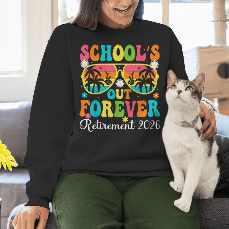 School's Out Forever Retirement 2026 Retro Retired Teacher Women Crewneck Sweatshirt, gift for family, gift for coworker School's Out Forever Retirement 2026 Retro Retired Teacher Women Crewneck Sweatshirt, gift for family, gift for coworker