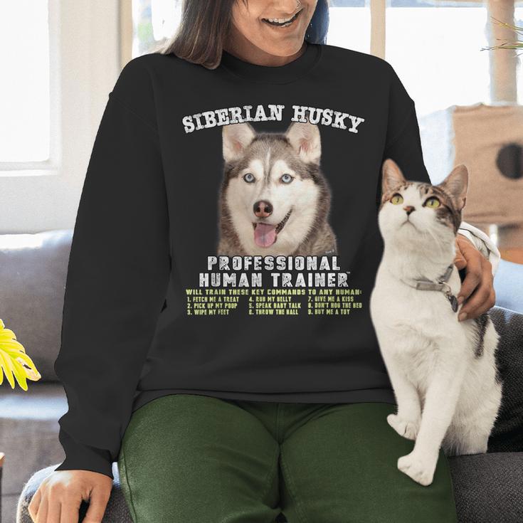 Siberian Husky Professional Human Trainer Women Crewneck Sweatshirt, gift for family, gift for coworker