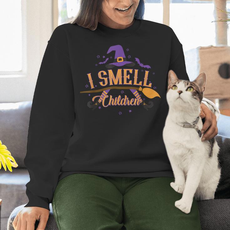 I Smell Children Wicked Cute Kindergarten Teacher Halloween Women Crewneck Sweatshirt, gift for family, gift for coworker