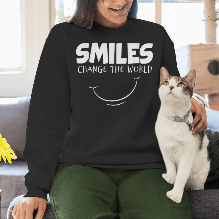 Smile Smiles Change The World Teacher T-Shirt Happy T-Shirt Women Crewneck Sweatshirt, gift for family, gift for coworker Smile Smiles Change The World Teacher T-Shirt Happy T-Shirt Women Crewneck Sweatshirt, gift for family, gift for coworker