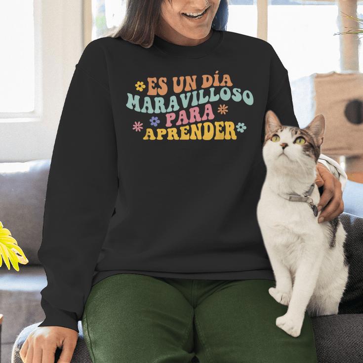 Spanish Teacher Dual Language Bilingual Teacher Cute Preppy Women Crewneck Sweatshirt, gift for family, gift for coworker