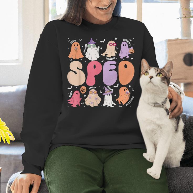 Special Education Teacher Ghosts Halloween SPED Teacher Women Crewneck Sweatshirt, gift for family, gift for coworker