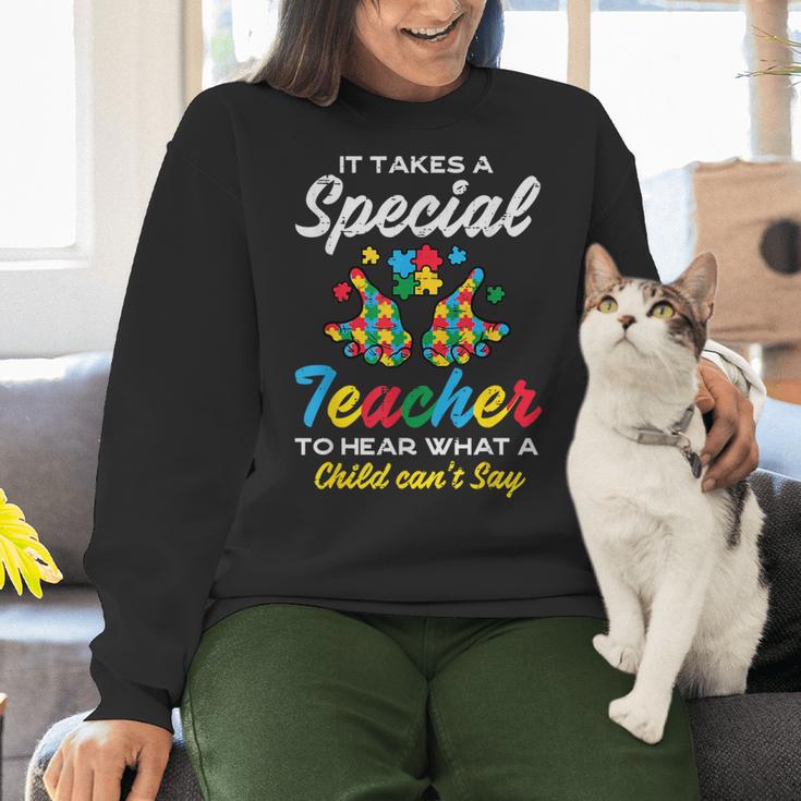 Special Teacher To Hear Child Cant Say Autism Awareness Sped Women Crewneck Sweatshirt, gift for family, gift for coworker