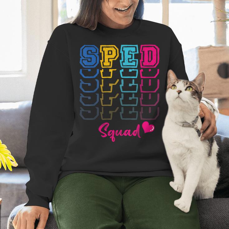 SPED Squad Proud Special Education Para Teacher Colorful Women Crewneck Sweatshirt, gift for family, gift for coworker SPED Squad Proud Special Education Para Teacher Colorful Women Crewneck Sweatshirt, gift for family, gift for coworker