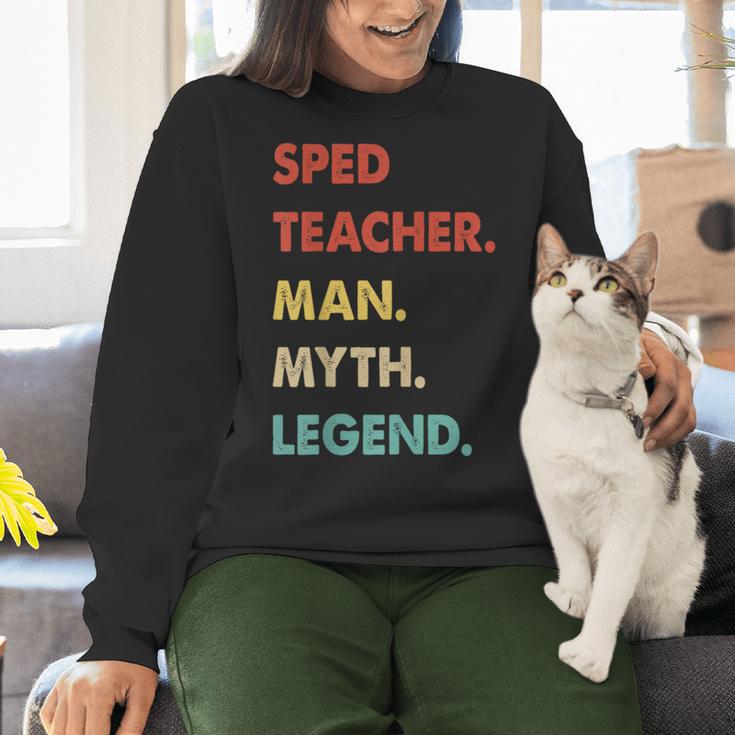 Sped Teacher Man Myth Legend Women Crewneck Sweatshirt, gift for family, gift for coworker