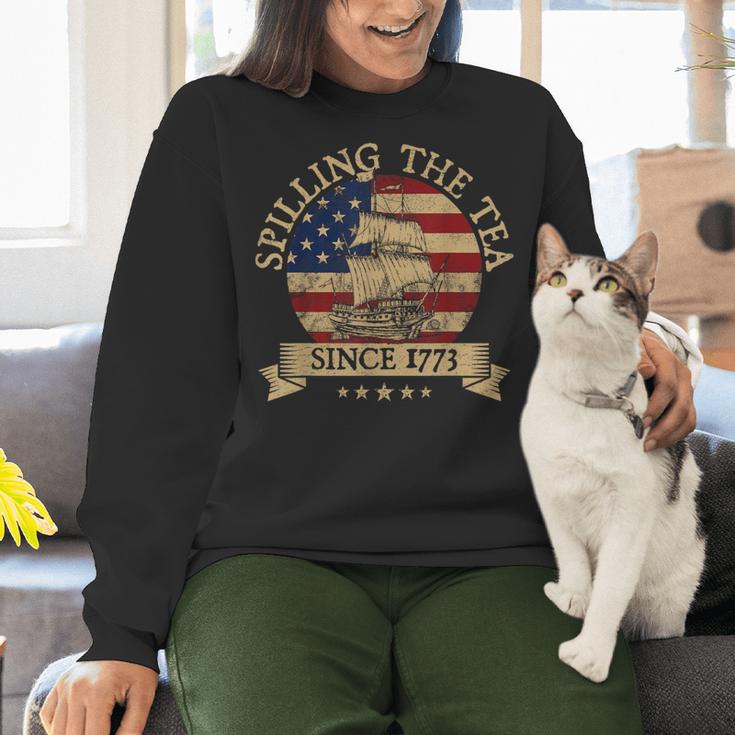 Spilling The Tea Since 1773 Vintage Us History Teacher Women Crewneck Sweatshirt, History Teacher Sweatshirts, gift for family, gift for coworker Spilling The Tea Since 1773 Vintage Us History Teacher Women Crewneck Sweatshirt, History Teacher Sweatshirts, gift for family, gift for coworker