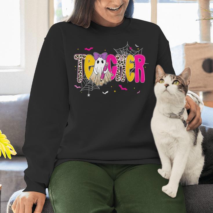 Spooky Halloween Teacher Para Counselor SPED Preppy Boo Kids Women Crewneck Sweatshirt, gift for family, gift for coworker
