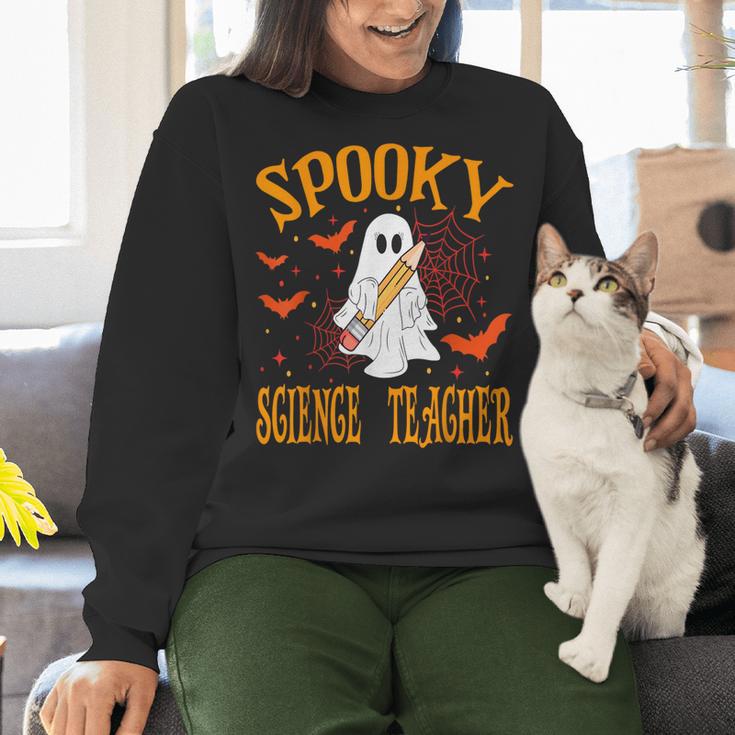 Spooky Science Teacher Ghost Halloween School Women Women Crewneck Sweatshirt, Science Teacher Sweatshirts, gift for family, gift for coworker Spooky Science Teacher Ghost Halloween School Women Women Crewneck Sweatshirt, Science Teacher Sweatshirts, gift for family, gift for coworker