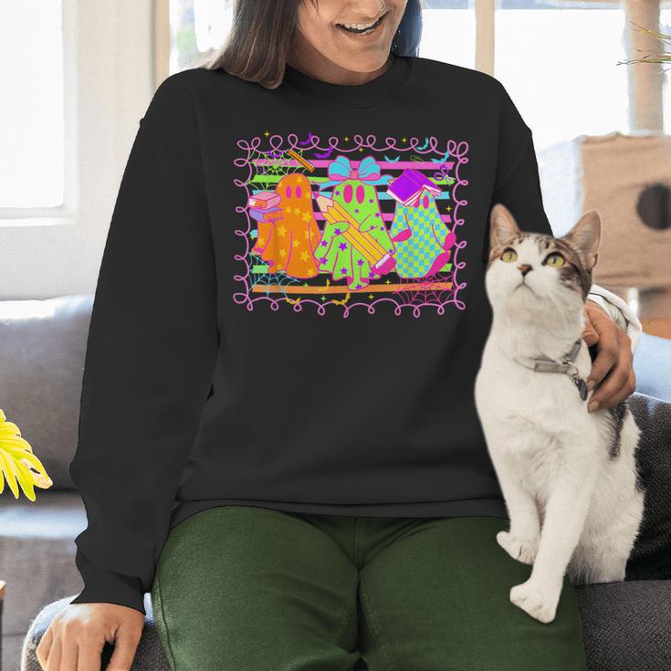 Spooky Teacher Halloween Ghost Fall Autumn Season Women Women Crewneck Sweatshirt, gift for family, gift for coworker Spooky Teacher Halloween Ghost Fall Autumn Season Women Women Crewneck Sweatshirt, gift for family, gift for coworker